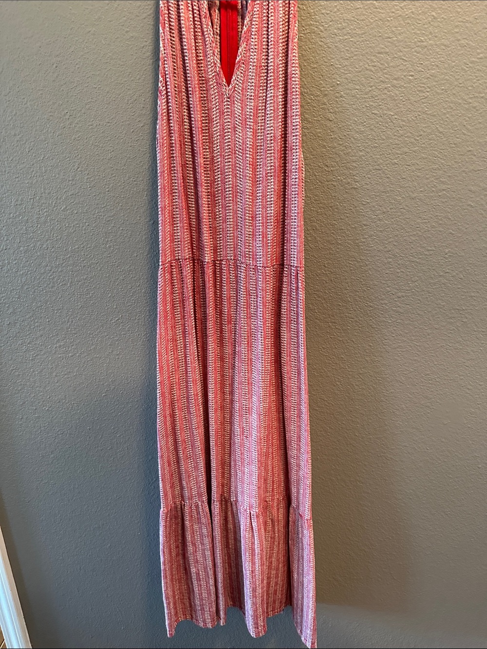 Thread & Supply Pink and White Striped V-Neck Dress
